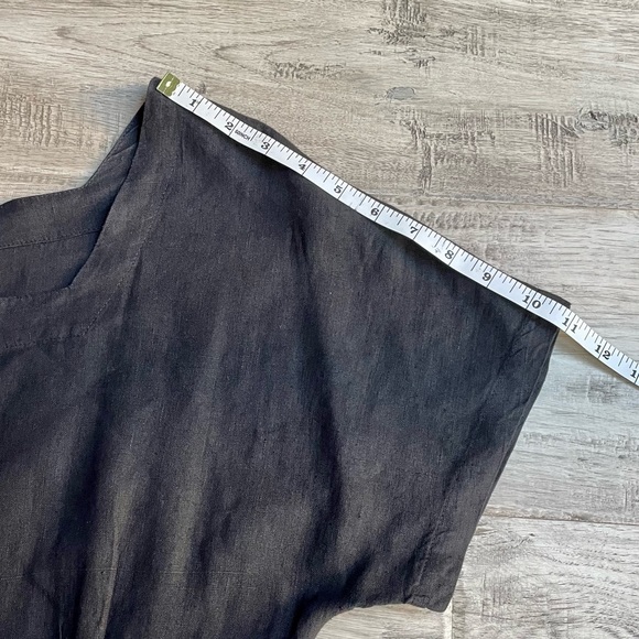 SOLD! Russ Berens 100% Linen Maxi Dress Shell Buttons Down Front Square Neck - Picture 13 of 13